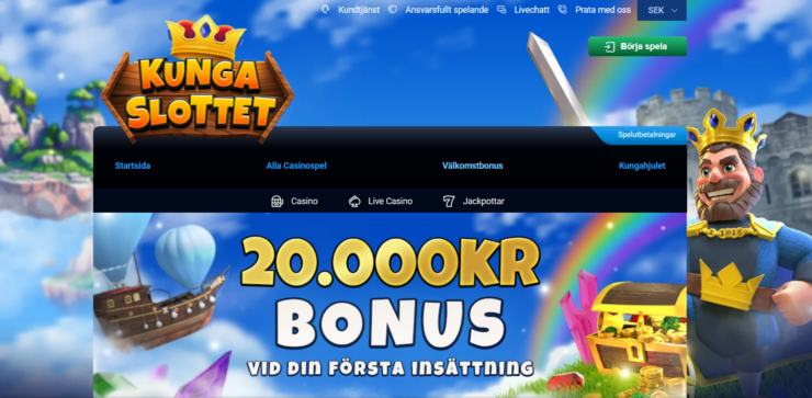 kungaslottet casino bonus 20000 kr